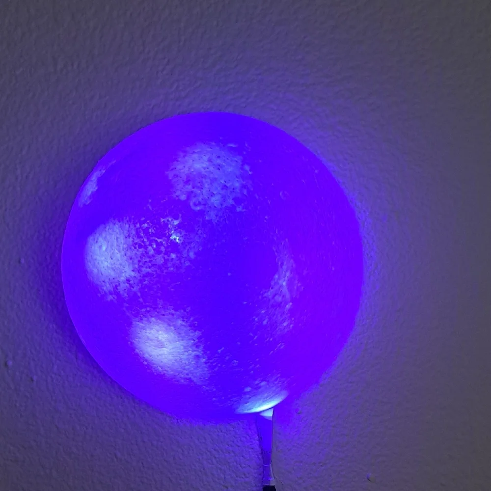 3d Printed Moon With Color Changing Lights